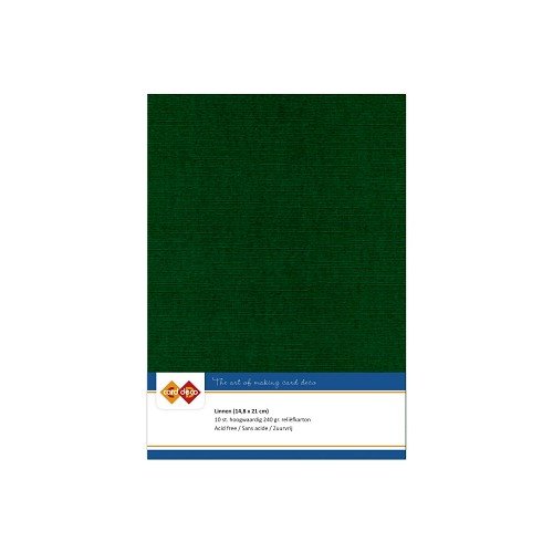 Card Deco Leinenpapier Weihnachtsgr&uuml;n Gr&uuml;n - A5 Papier 240g/m&sup2; 10 Bl&auml;tter