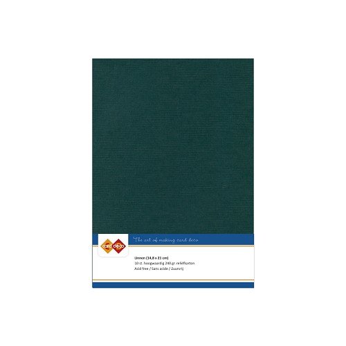 Card Deco Leinenpapier Jade Gr&uuml;n Dunkelgr&uuml;n - A5 Papier 240g/m&sup2; 10 Bl&auml;tter
