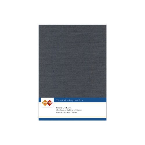 Card Deco Leinenpapier Grau Dunkelgrau - A5 Papier 240g/m&sup2; 10 Bl&auml;tter Basteln