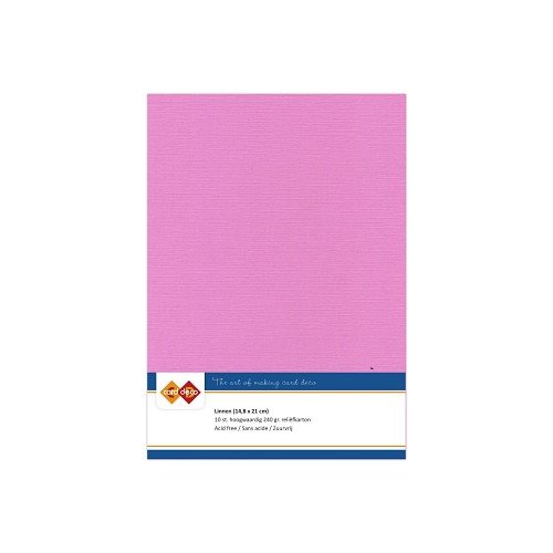 Card Deco Leinenpapier Fuchsia Rosa - A5 Papier 240g/m&sup2; 10 Bl&auml;tter Basteln