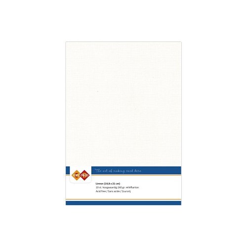 Card Deco Leinenpapier Gebrochenes Wei&szlig; - A5 Papier 240g/m&sup2; 10 Bl&auml;tter Basteln