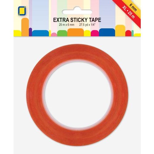 Extra Sticky Tape XL 25 mtr x 6 mm doppelseitiges Klebeband Stark Transparent