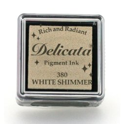Delicata Mini Stempelkissen White Shimmer - Wei&szlig;...