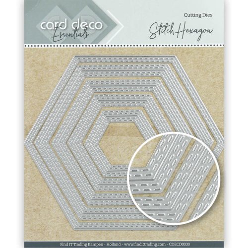Card Deco Stanzschablone 5 St&uuml;ck - Sechseck Wabe Stitched Hexagon Cutting Die