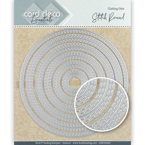 Card Deco Stanzschablone 6 St&uuml;ck - Kreis Circle Stitched Round Naht Cutting Die