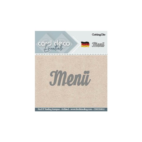 Card Deco Stanzschablone Men&uuml; - Karte Speisekarte Essen Kochen Feier