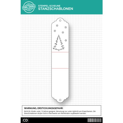 Stempel-Scheune Stanzschablone SSD0012 - Verpackung Weihnachtsbaum Stern Winter