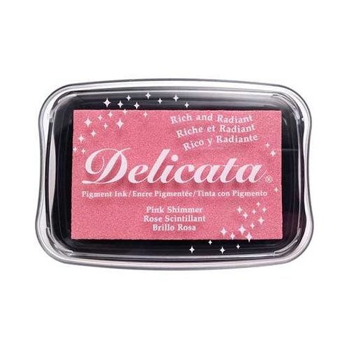 Tsukineko Delicata Stempelkissen Pink Shimmer - Pink 9,5 x 6,5 cm Farbe
