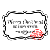 Stempel-Scheune Gummistempel 132  Label Frohe Weihnachten Merry Christmas Glocke