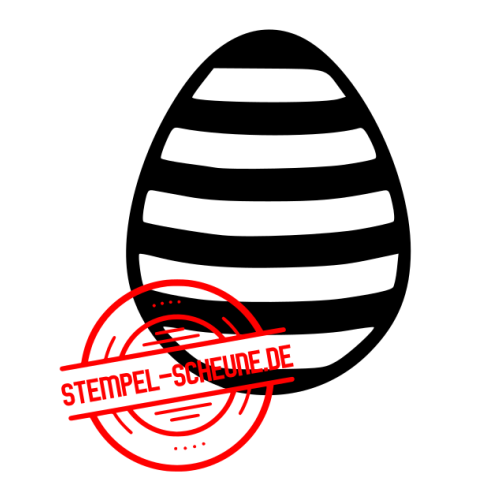 Stempel-Scheune Gummistempel 450 - Ostern Osterei mit Muster Ei Streifen Hase