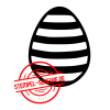 Stempel-Scheune Gummistempel 450 - Ostern Osterei mit Muster Ei Streifen Hase