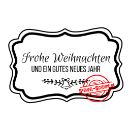 Stempel-Scheune Gummi 131  Label Frohe Weihnachten Merry...