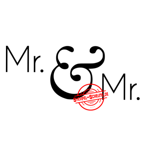 Stempel-Scheune Gummi 133 - Mr &amp; Mr Hochzeit Mann Kirche Liebe Karte Edel