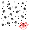 Stempel-Scheune Gummi 169 - Schneeflocken Punkte Hintergrund Kreis Motiv