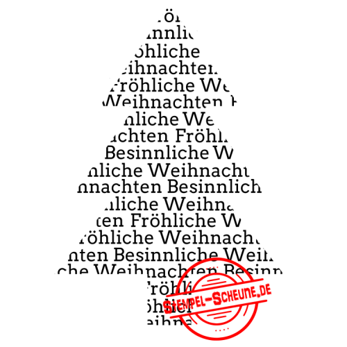Stempel-Scheune Gummi 233 - Tannenbaum Frohe Fr&ouml;hliche Weihnachten Text