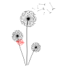 Stempel-Scheune Gummi 53 - Pusteblume Blume Sommer Wind L&ouml;wenzahn