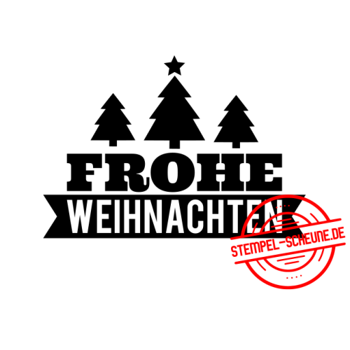 Stempel-Scheune Gummi 61 - Frohe Weihnachten Tannenbaum Label Stern