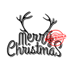 Stempel-Scheune Gummi 152 - Merry Christmas Rentier Geweih Weihnachten