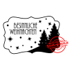 Stempel-Scheune Gummi 190 - Schnee Frohe Weihnachten Label Landschaft