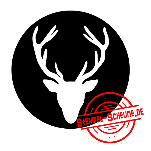 Stempel-Scheune Gummi 196 - Rentier Geweih Kopf Hirsch Weihnachten Kreis