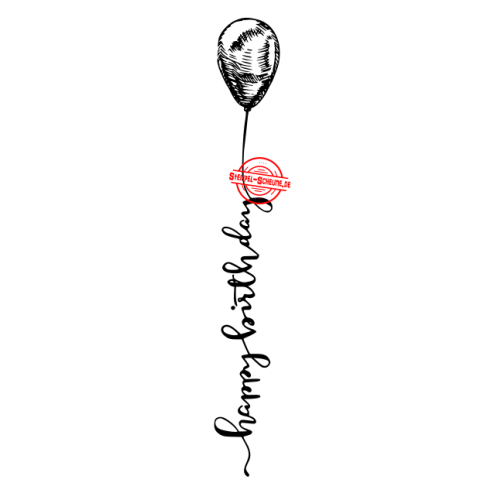 Stempel-Scheune Gummi 27 Happy Birthday Luftballon Herzlichen Gl&uuml;ckwunsch