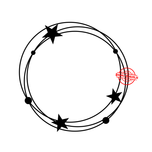 Stempel-Scheune Gummi 29 - Sternenkreis Sterne Kreis Cricle Staub Ringe