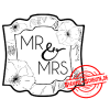 Stempel-Scheune Gummi 87 - Label Mr. &amp; Mrs. Hochzeit Kirche Mann Frau