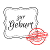 Stempel-Scheune Gummi 94 - Label zur Geburt Baby Kind Schwanger Wunder
