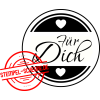 Stempel-Scheune Gummi 307 - F&uuml;r Dich Herz Rund Kreis Label