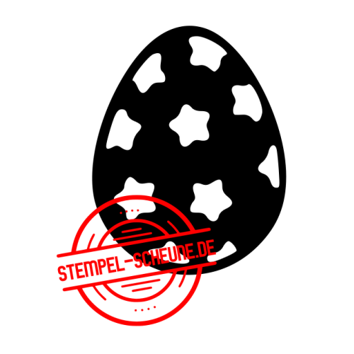 Stempel-Scheune Gummi 449 - Ostern Osterei mit Muster Ei Sterne Hase