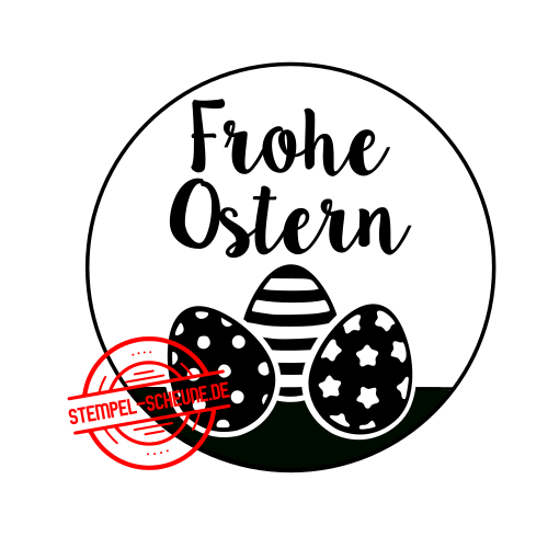 Stempel-Scheune Gummi 462 - Frohe Ostern Kreis Ostereier Sterne Punkte