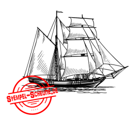 Stempel-Scheune Holzstempel 290 - Segelschiff Segel...