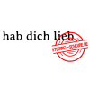 Stempel-Scheune Holzstempel 368 - hab dich lieb Liebe Dr&uuml;cken Gru&szlig; Freundschaft