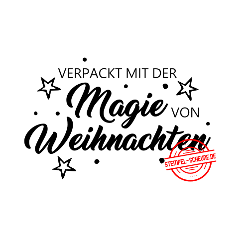 Stempel-Scheune Holzstempel 424 - Verpackt mit der Magie von Weihnachten Freude
