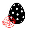 Stempel-Scheune Holzstempel 448 - Ostern Osterei mit Muster Ei Punkte Hase