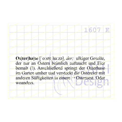 AEH Design Gummistempel 1607E - Definition Osterhase Ostern Hase Geschenke