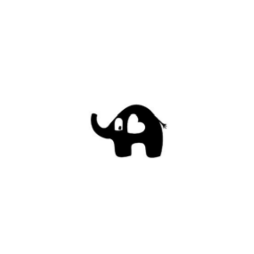 Dini Design Gummistempel 63 -  Elefant Tier Herz Liebe Lebewesen Links Mittel