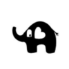 Dini Design Gummistempel 63 -  Elefant Tier Herz Liebe Lebewesen Links Mittel