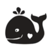 Dini Design Gummistempel 357 - Wal Fisch Lebewesen Tier Wasser Meer Herz Mittel