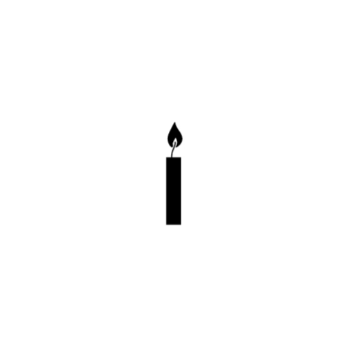 Dini Design Gummistempel 476 - Kerze Feuer Licht Wachs Hell klein