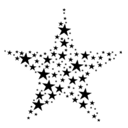 Dini Design Gummistempel 478 - Stern mit Sternen Himmel...