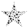 Dini Design Gummistempel 478 - Stern mit Sternen Himmel Weihnachten glitzer gro&szlig;