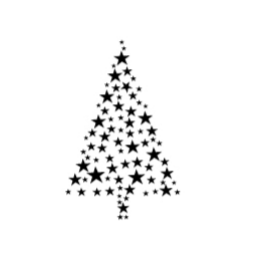 Dini Design Gummistempel 479 - Tannenbaum mit Sternen...