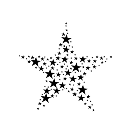 Dini Design Gummistempel 480 - Stern mit Sternen glitzer Weihnachten mittel