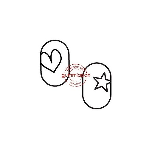 Gummiapan Gummistempel 15030309 - Ovale Stern Herz Kreis Augen Muster Motiv