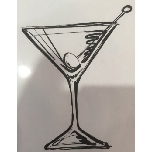 Gummiapan Gummistempel 15090101 - Cocktail Getr&auml;nk Martini Olive Feier Glas