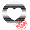 Stempel-Scheune Gummi 481 - Kreis Herz Streifen Label Liebe Hintergrund