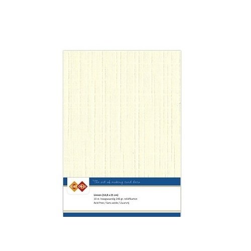 Card Deco Leinenpapier Creme Beige - A5 Papier 240g/m&sup2; 10 Bl&auml;tter Basteln