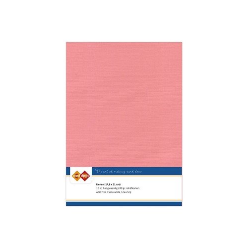 Card Deco Leinenpapier Altes Rosa - A5 Papier 240g/m&sup2; 10 Bl&auml;tter Basteln