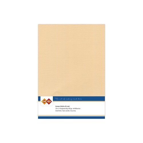 Card Deco Leinenpapier Sand Beige - A5 Papier 240g/m&sup2; 10 Bl&auml;tter Basteln